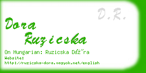 dora ruzicska business card